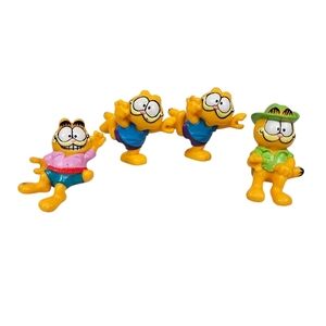 Vintage 70s‎ Garfield United Feature Syndicate PVC Figurines Lot of 4 N42